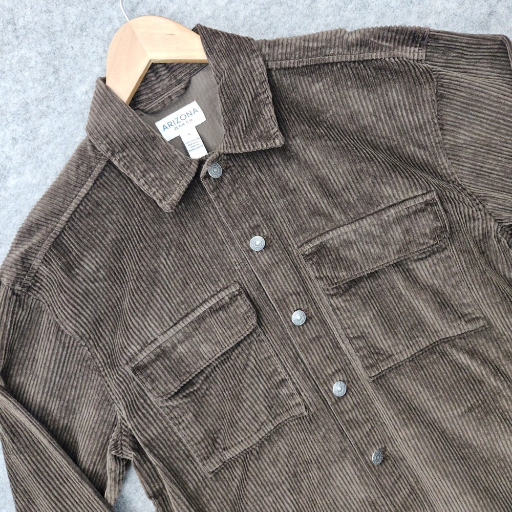 NEW Arizona Jean Co Corduroy Shirt Jacket Young Men's Small Brown Mountain Trail